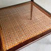 Italian Mid Century Modern Caned Mahogany Side Table