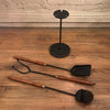 Maple Brass and Iron Fireplace Tools