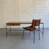 Paul McCobb Wrought Iron and Maple Console Table