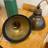 Pair Of Industrial Factory Gunmetal Dome Pendant Lights