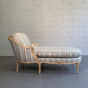 Upholstered Carved Mahogany Chaise Longue