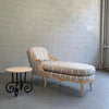Round Travertine And Wrought Iron Side Table