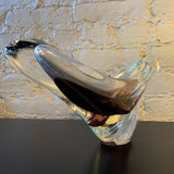 Scandinavian Modern Art Glass Vase By Paul Kedelv For Flygsfors, Sweden