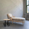 Round Travertine And Wrought Iron Side Table