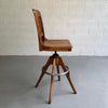 Industrial Oak Swivel Drafting Stool by Gunlocke