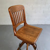 Industrial Oak Swivel Drafting Stool by Gunlocke