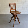 Industrial Oak Swivel Drafting Stool by Gunlocke