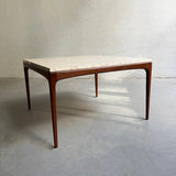 Scandinavian Modern Teak And Marble Coffee Table