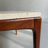 Scandinavian Modern Teak And Marble Coffee Table