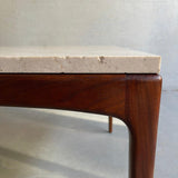 Scandinavian Modern Teak And Marble Coffee Table