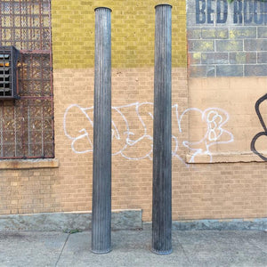 Tall Fluted Architectural Brushed Steel Columns