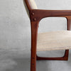 Pair of Danish Teak Upholstered Sleigh Armchairs