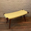 Custom Mid-Century Modern Style Leather Bench