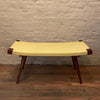 Custom Mid-Century Modern Style Leather Bench