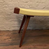 Custom Mid-Century Modern Style Leather Bench