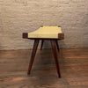 Custom Mid-Century Modern Style Leather Bench