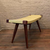 Custom Mid-Century Modern Style Leather Bench