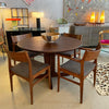 Mid Century Modern Round Walnut Extension Dining Table