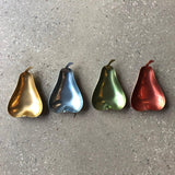 Stackable Multicolored Anodized Aluminum Pear Shaped Dishes