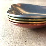 Stackable Multicolored Anodized Aluminum Pear Shaped Dishes