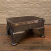 Industrial Brushed Steel And Leather Hospital Foot Stool