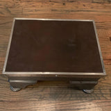 Industrial Brushed Steel And Leather Hospital Foot Stool