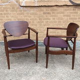Pair of Walnut Armchairs By Finn Juhl For John Stuart