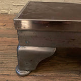Industrial Brushed Steel And Leather Hospital Foot Stool