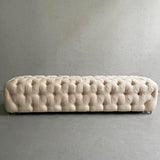 Cream Tufted Ultrasuede Shlomi Haziza Bench