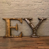 Cast Zinc Aluminum Alloy Gilt Marquee Letter E