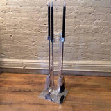 Albrizzi Lucite Chrome Fireplace Tools