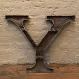 Cast Zinc Aluminum Alloy Gilt Marquee Letter Y