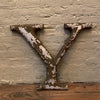 Cast Zinc Aluminum Alloy Gilt Marquee Letter Y