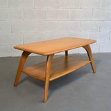 Heywood Wakefield Blonde Maple Tiered Coffee Table