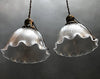 Scalloped Holophane Pendants