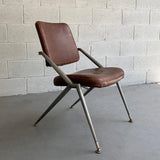 Mid Century Steel And Leather Office Chair By Cramer