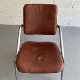 Mid Century Steel And Leather Office Chair By Cramer