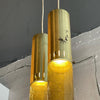Mid Century Modern Green Glass Cylinder Pendants