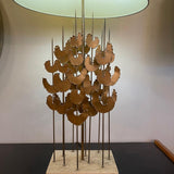 Brutalist Foliate Sculpture Table Lamp In The Style Of Curtis Jeré