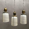Milk Glass and Brass Pendants