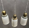 Milk Glass and Brass Pendants
