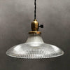 Industrial Holophane Glass Pendant Light