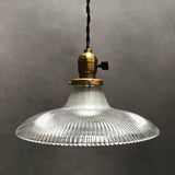 Industrial Holophane Glass Pendant Light
