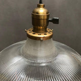 Industrial Holophane Glass Pendant Light