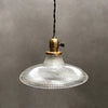 Industrial Holophane Glass Pendant Light