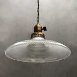 Industrial Holophane Glass Pendant Light
