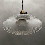 Industrial Holophane Glass Pendant Light