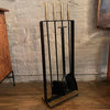 Modernist Wrought Iron and Brass Fireplace Tools