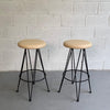Mid Century Modern Wrought Iron Bar Stools