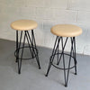 Mid Century Modern Wrought Iron Bar Stools